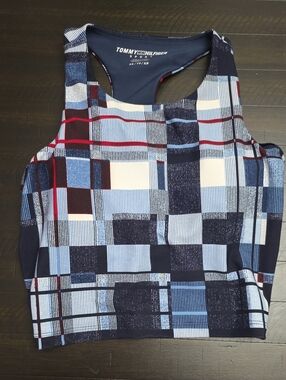 Tommy Hilfiger Plaid Racerback Crop Top - Navy, Light Blue, White, Red